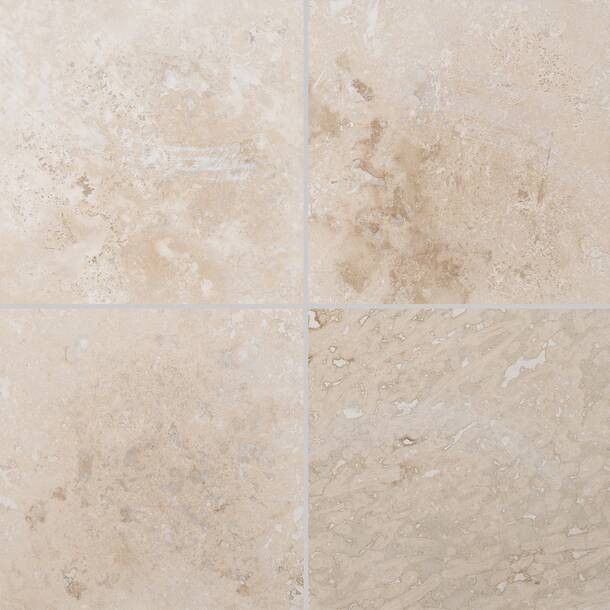 Msi Tuscany Beige Pattern Honed Unfilled Chipped Brushed Travertine Floor And Wall Tile 16 Sq 0393